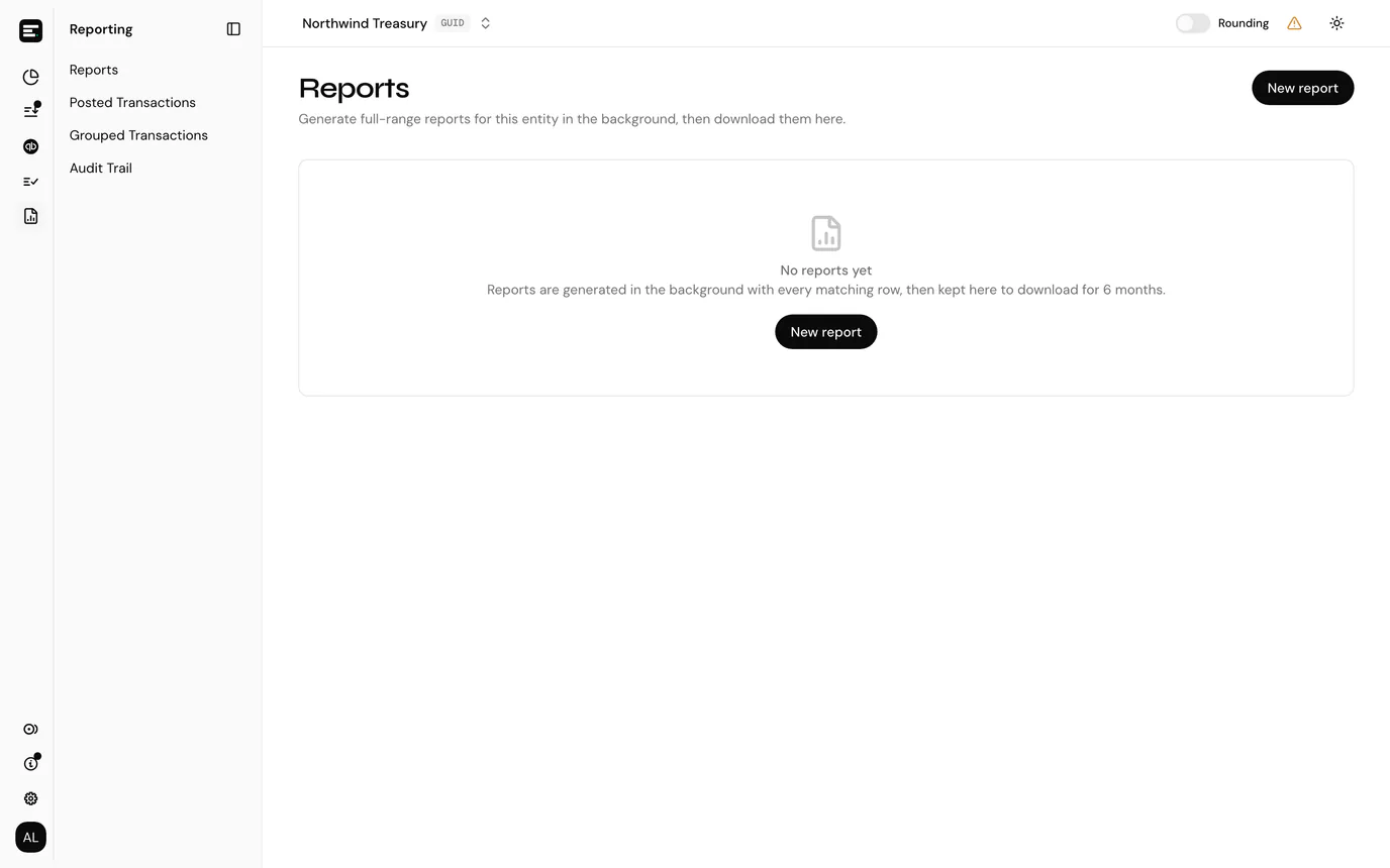 The reports page