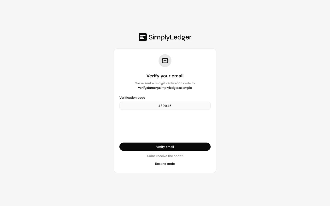 The verification code entered