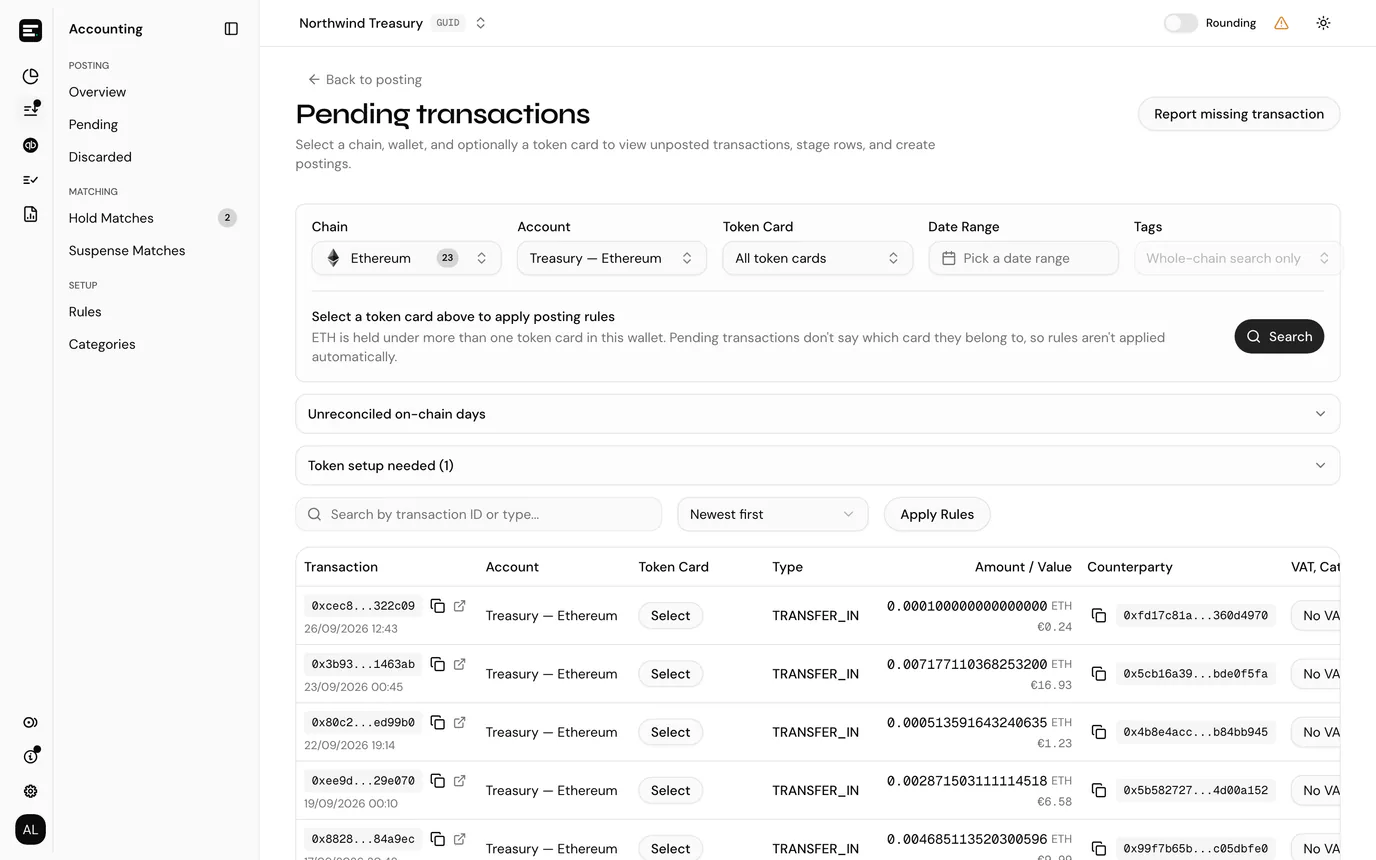 Unposted transactions ready to stage